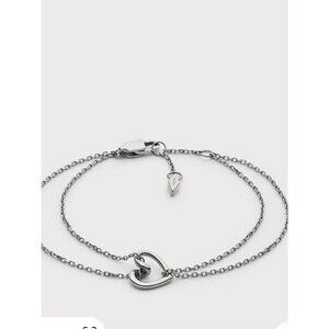 FOSSIL  Women's Sawyer Silver-Tone Chain Bracelet Ensured Badge
